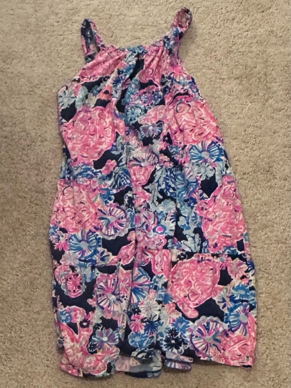 Lilly Pulitzer Pink & Navy Floral Girls Sundress